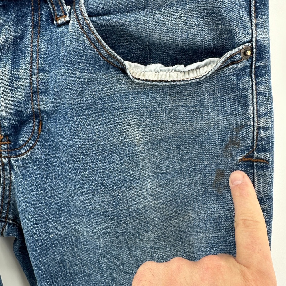 Izod‎ Jeans Mens Blue Denim Skinny 5-Pocket Low Rise Stretch Comfort Everyday - Picture 5 of 9